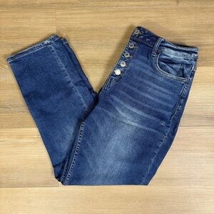 Vervet Blue High Rise Denim Jeans with Button Fly, Size 28